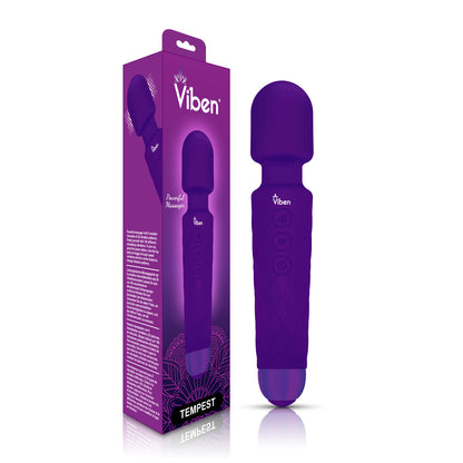 Tempest Rechargeable Mini Wand Vibrator 8 Speeds 20 Patterns 160 Combinations Purple