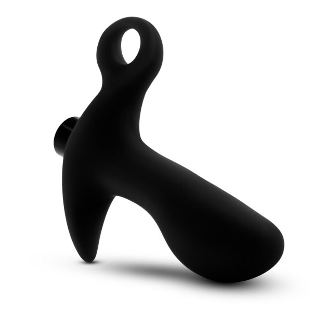 Rechargeable Curved Prostate Vibrating Anal Plug - Black