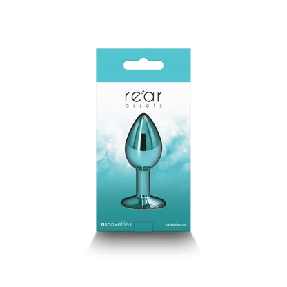 Small Teal Jeweled Butt Plug - Chrome Anal Plug Beginner