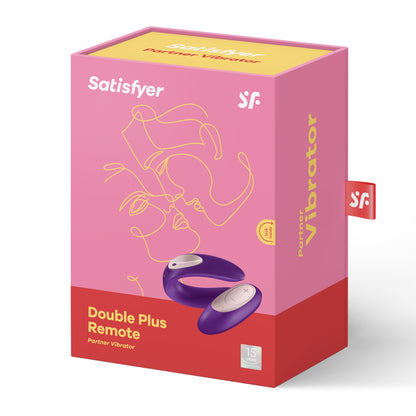 Double Plus Remote Vibrator - Purple Couples Wearable U-Shaped Toy