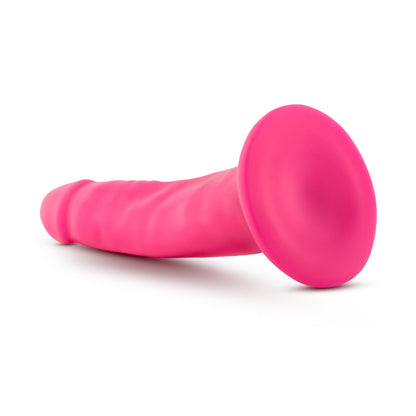 Neon Pink Dual Density Suction Cup Dildo 5.5" - Realistic Feel