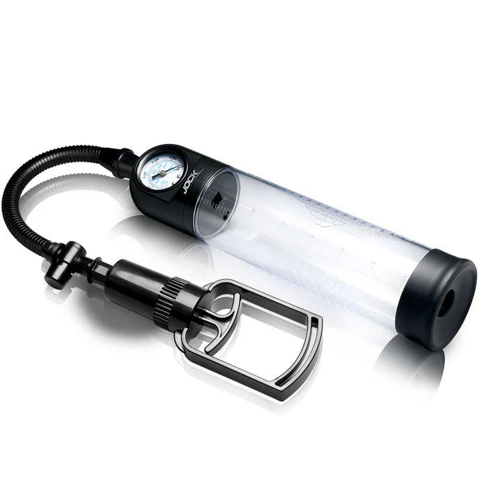 "Pump Up Gauge Penis Pump With Pull Rod - Clear JOCK-CN1033"