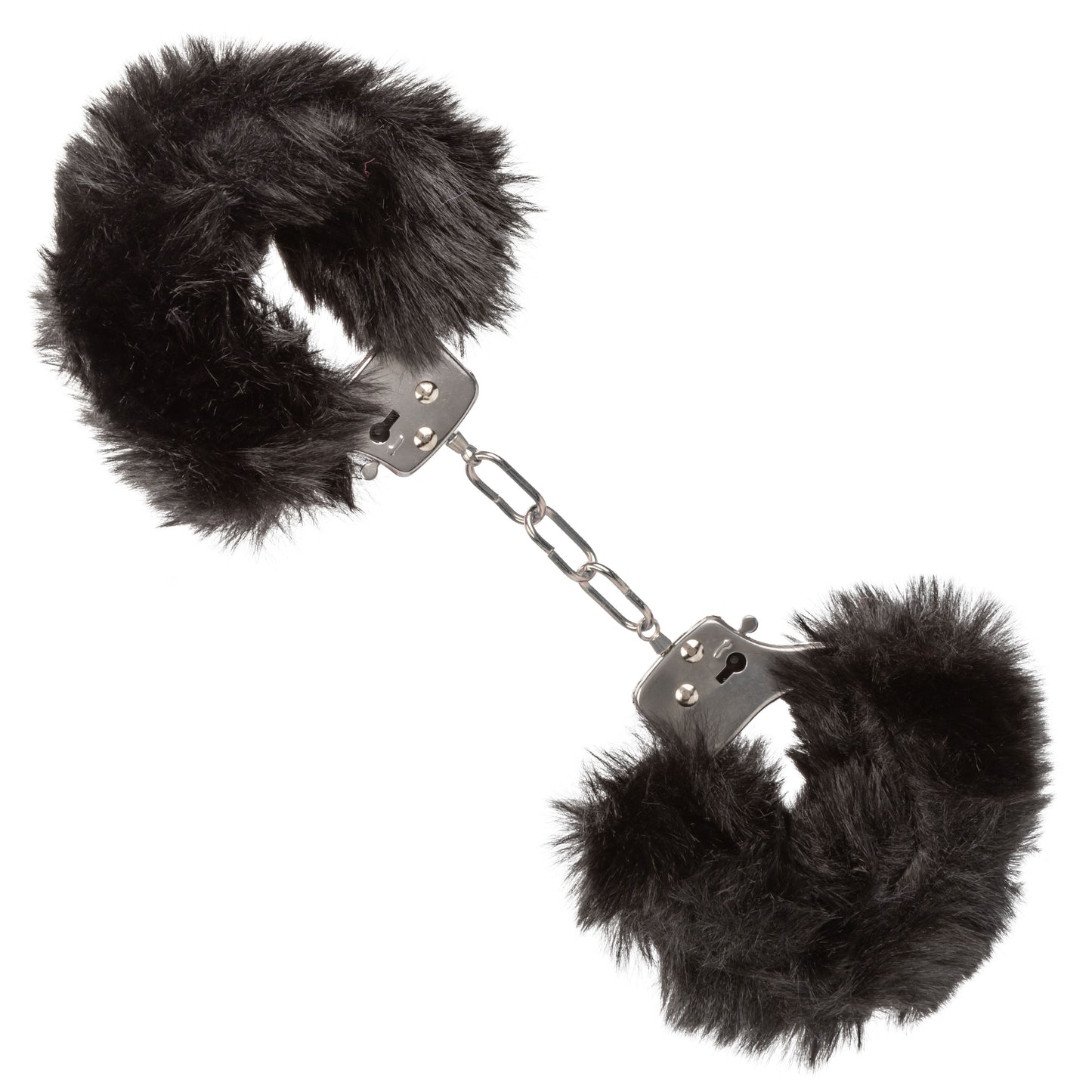 Ultra Fluffy Furry Wrist Cuffs - Adjustable Black BDSM Restraints with Quick-Release