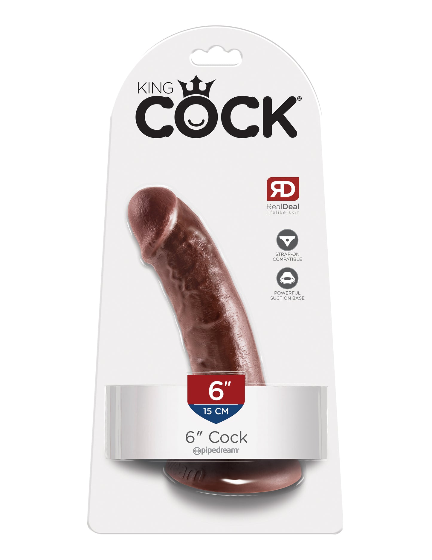King Cock 8 Inch Realistic Suction Cup Dildo – Brown