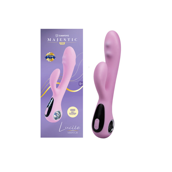 Lucille Majestic Pro Pink G-Spot Vibrator - Rabbit Pearl Beads Massager