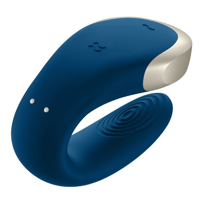 Double Love Vibrator - Blue Couples U-Shaped Wearable Vibrator with Remote