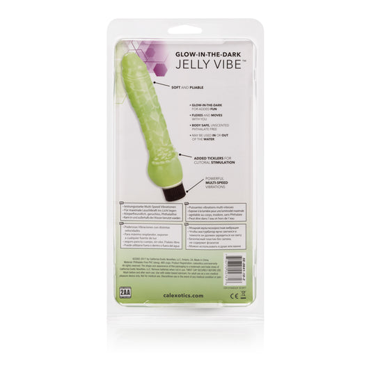 "Glow-in-the-Dark Jelly Penis Vibe 7 Inches - Green SE0641102"