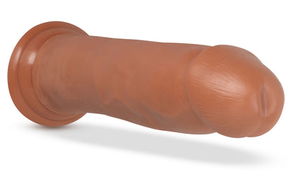9.5 Inch Realistic Dual Density Dildo Mocha Suction Cup