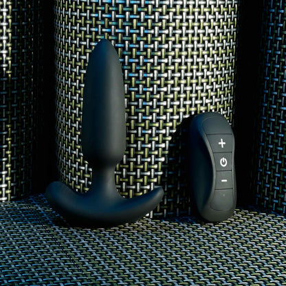 Remote Control Rechargeable Vibrating Anal Plug - Black