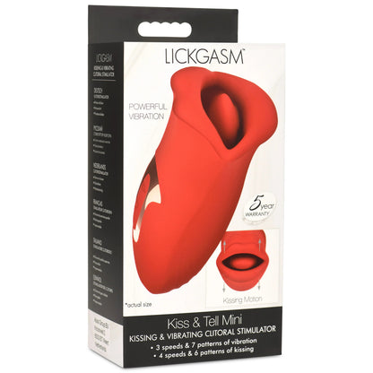 Lickgasm Kiss and Tell Clitoral Stimulator – Rechargeable Red Tongue Vibrator