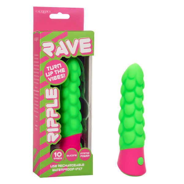 Rechargeable Mini Ripple Vibrator Premium Silicone – Green