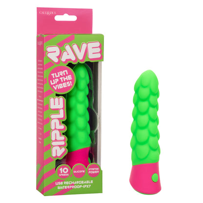 Rechargeable Mini Ripple Vibrator Premium Silicone – Green
