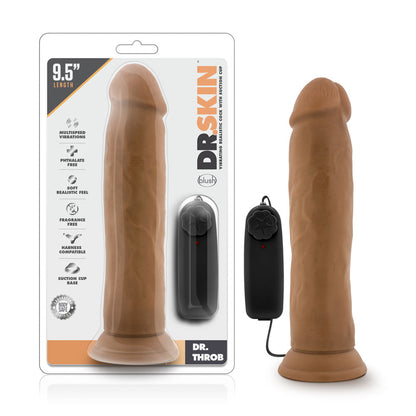 Dr. Skin Dr. Throb Realistic Vibrating Dildo 9.5" Mocha