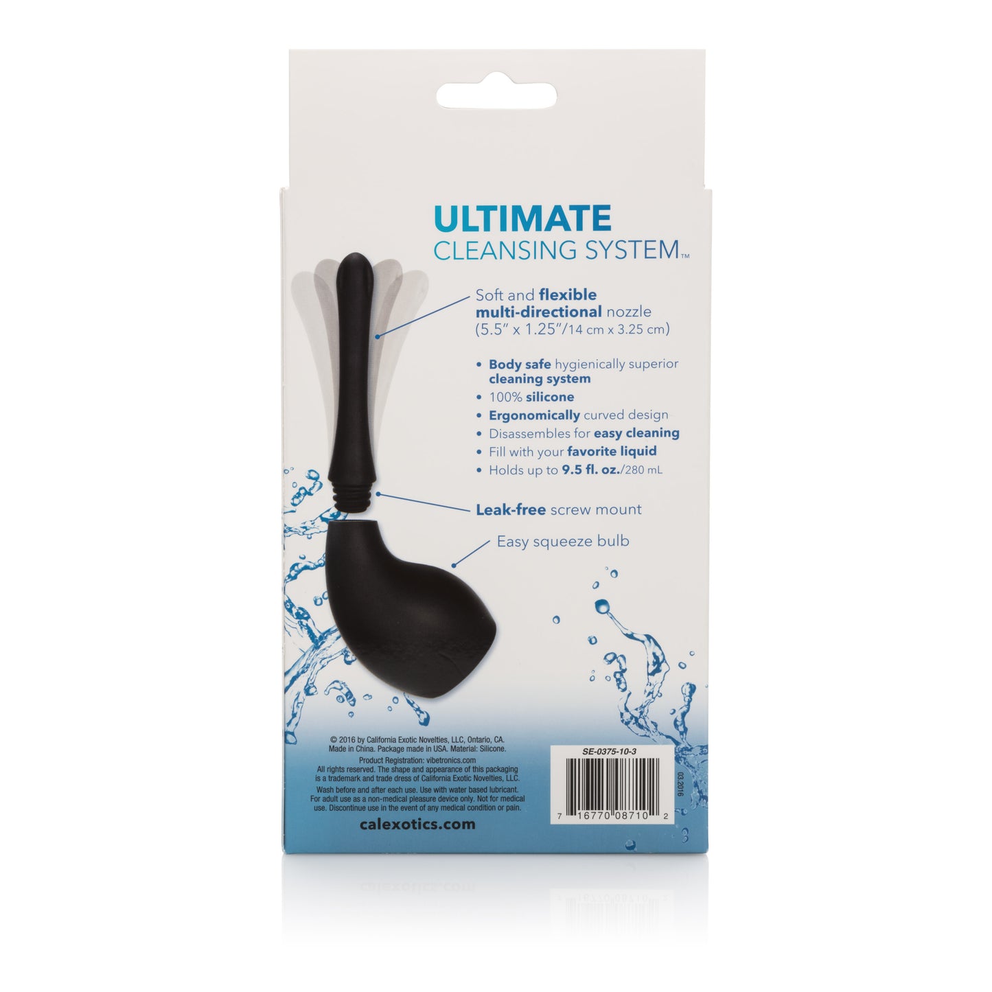 Ultimate Anal Cleansing System – 9.5 oz Reusable Silicone Enema Kit Black