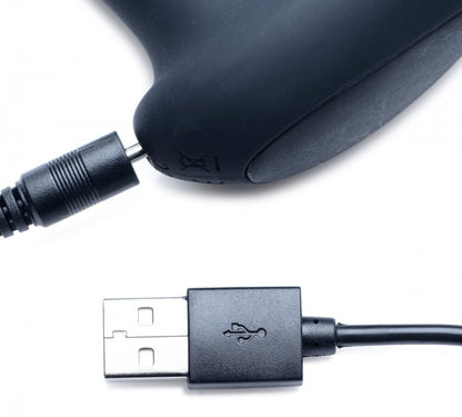 Rechargeable Thrusting Prostate Massager with Milking Motion & Remote - Black