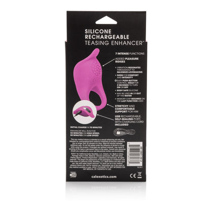 Rechargeable Vibrating Cock Ring - 7 Modes, Waterproof Silicone Pink
