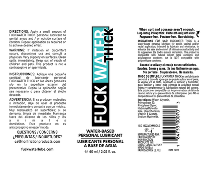 Fuck Water Thick - Extra Thick Water-Based Lubricant 2oz Travel Size