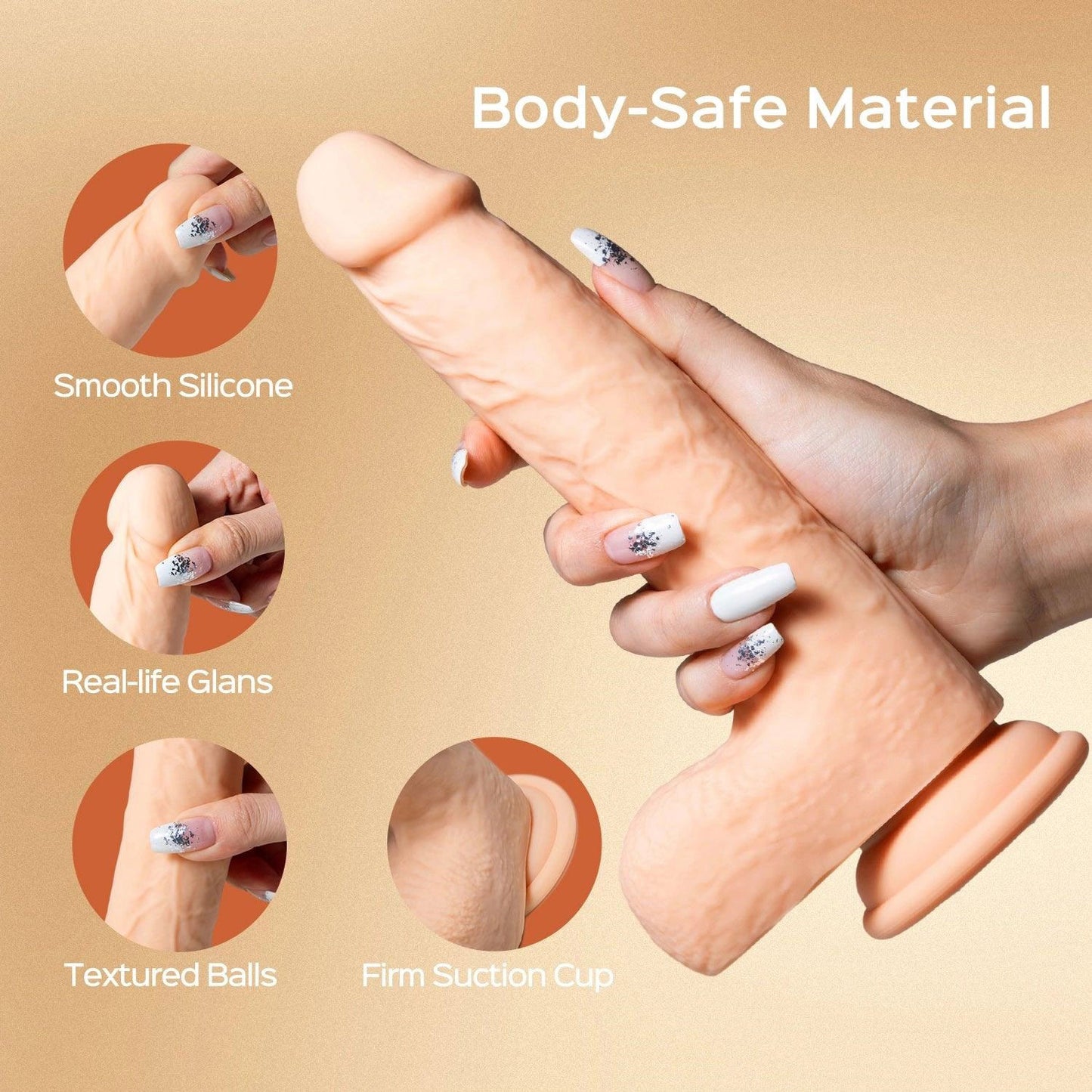 8.5 Inch Thrusting Vibrating Dildo App Controlled Heating Realistic Silicone