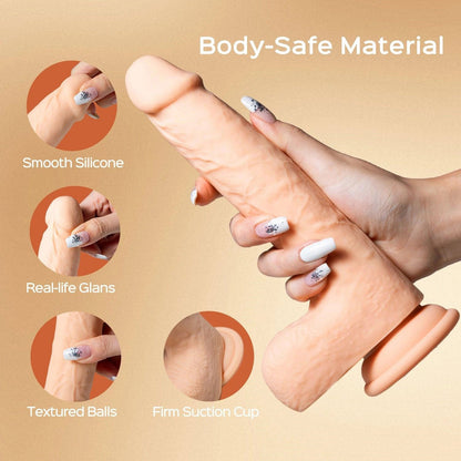 8.5 Inch Thrusting Vibrating Dildo App Controlled Heating Realistic Silicone