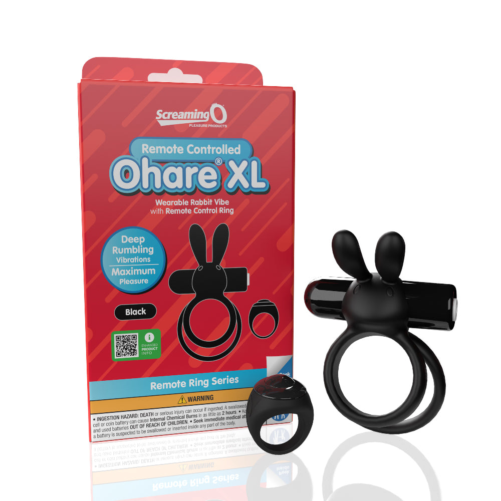 Rechargeable Remote Rabbit Cock Ring XL – Black