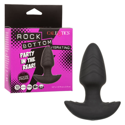 Thrusting & Rotating Vibrating Prostate Massager with Rippled Texture - Black