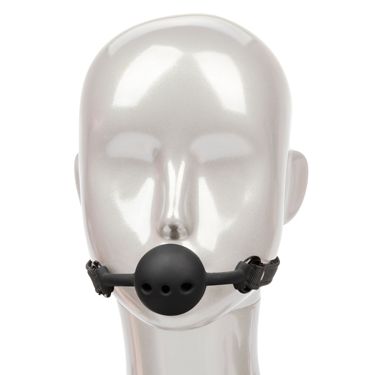 Breathable Silicone Ball Gag - Adjustable BDSM Gag with Padded Straps Black