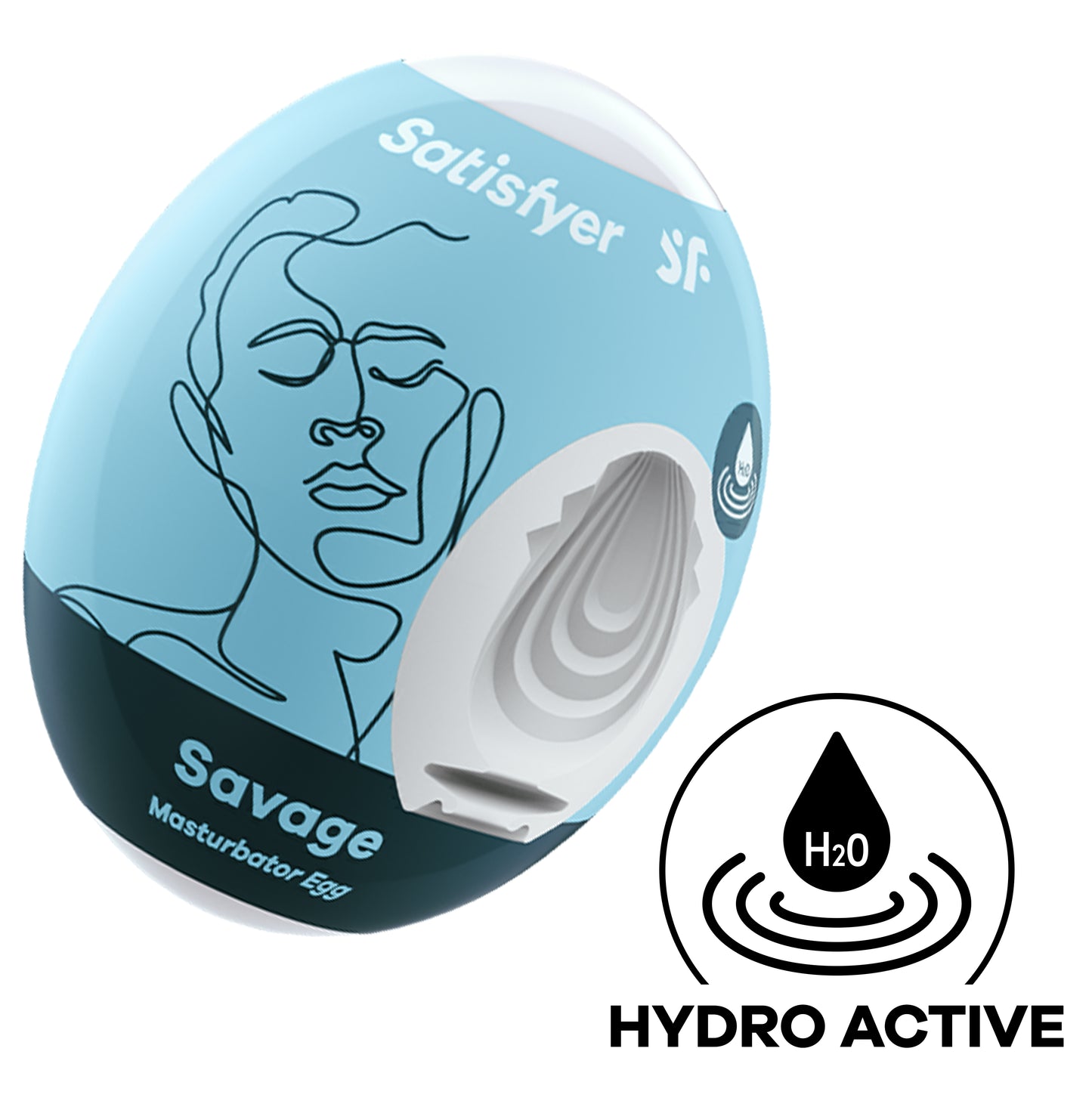 Satisfyer Masturbator Egg Savage Blue - Male Stroker Sleeve