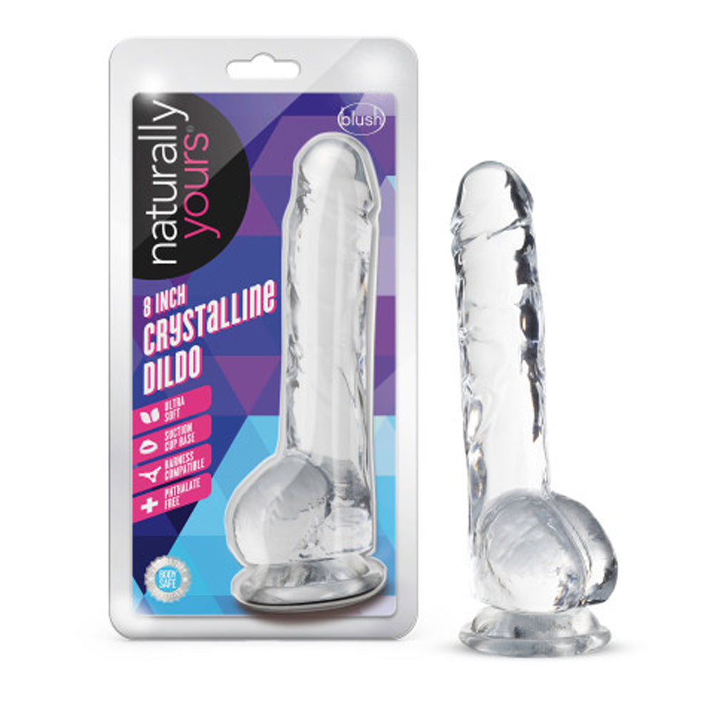 Naturally Yours 8" Crystalline Realistic Suction Cup Dildo