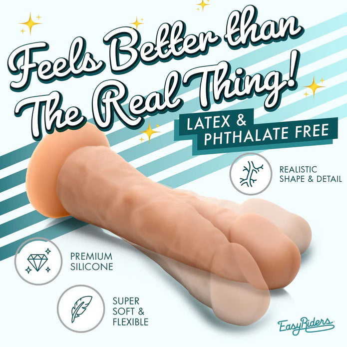 7 Inch Realistic Silicone Dildo with Suction Cup - Easy Riders Medium