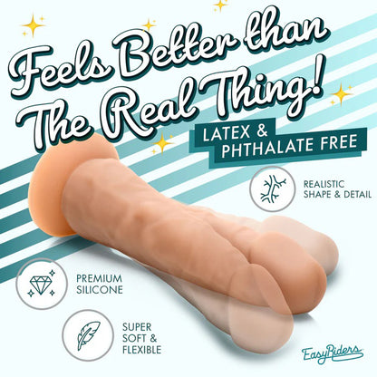 7 Inch Realistic Silicone Dildo with Suction Cup - Easy Riders Medium