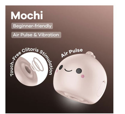 Mochi Beige Air Pulse Clitoral Stimulator - Suction & Vibration Toy