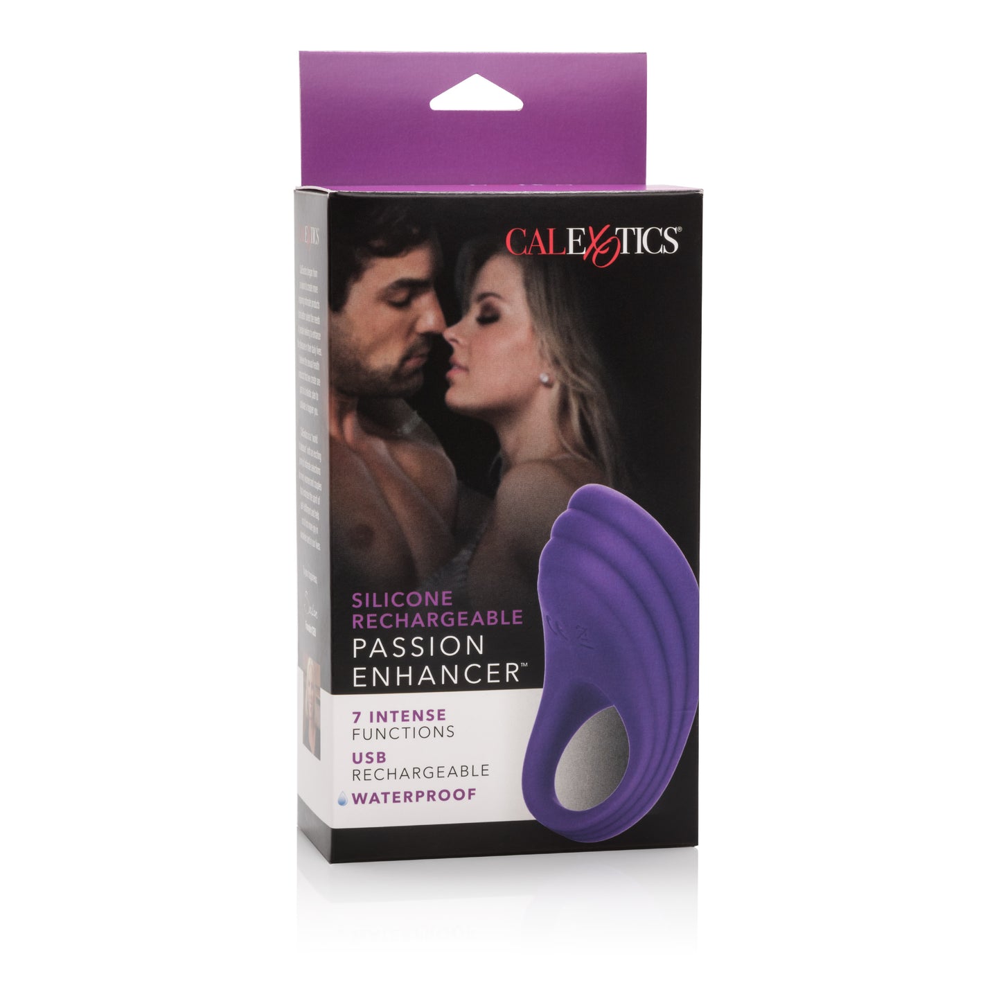 Rechargeable Erotic Vibrating Cock Ring – Purple 7 Modes