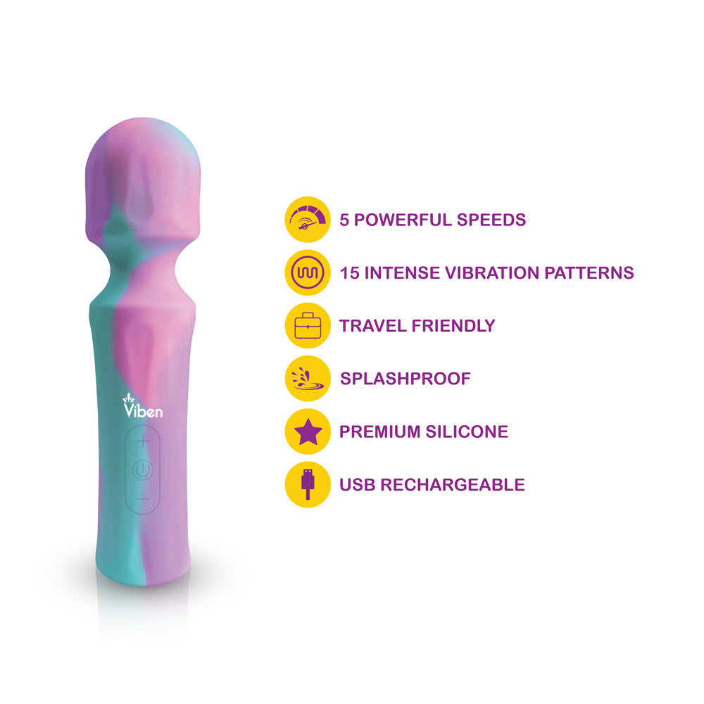 Rechargeable Mini Unicorn Wand Vibrator 20 Modes – Purple