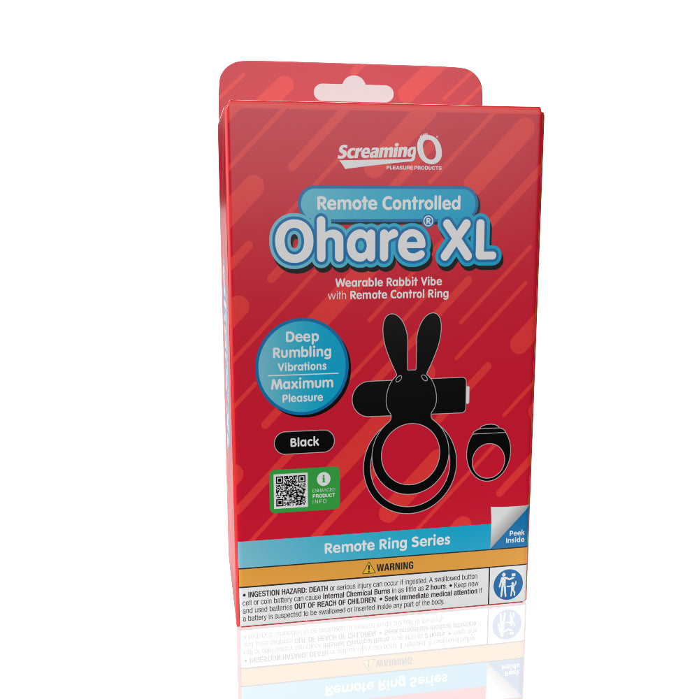 Rechargeable Remote Rabbit Cock Ring XL – Black
