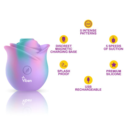 Zen Rose Unicorn Clitoral Stimulator - 10-Mode Suction & Vibration Rose