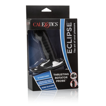 Rechargeable Thrusting Rotating Prostate Massager with 12 Modes - Black