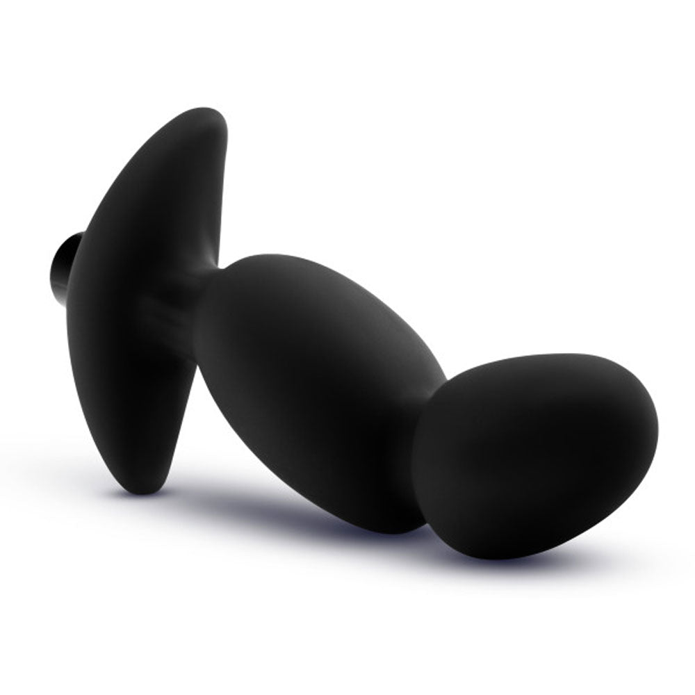 Rechargeable Textured Vibrating Anal Plug with 10 Modes - Black