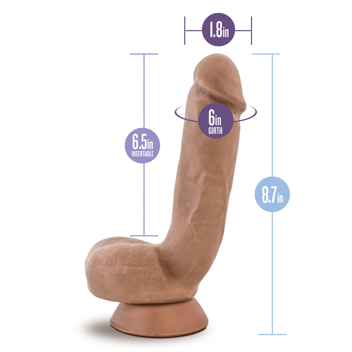 Au Natural Macho 6 Inch Realistic Dual Density Suction Cup Dildo – Beige