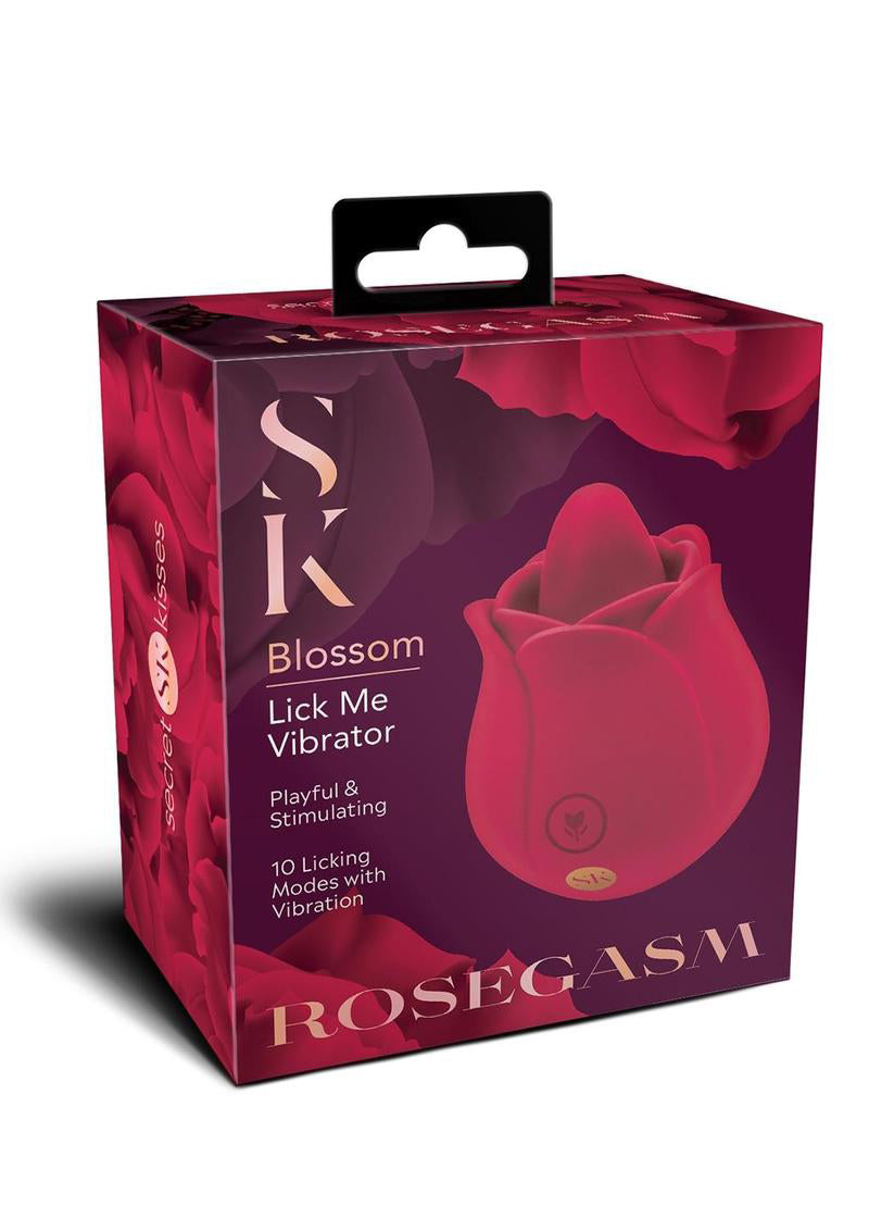 Rosegasm Blossom Licker Clitoral Stimulator - Red 10-Mode Tongue Vibrator