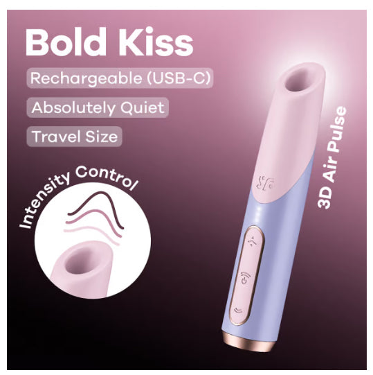 Satisfyer Bold Kiss Air Pulse Clitoral Stimulator – 30 Pressure Wave Modes