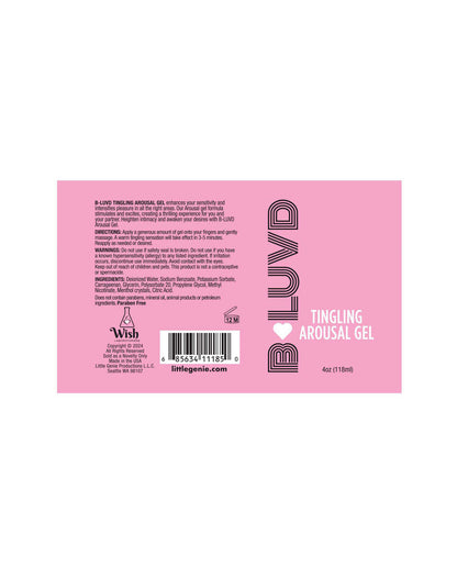 B-Luvd Tingling Arousal Gel 4oz - Intense Stimulating Gel