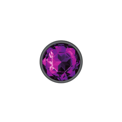 Medium Purple Gem Metal Butt Plug - Jeweled Anal Plug Temperature Play