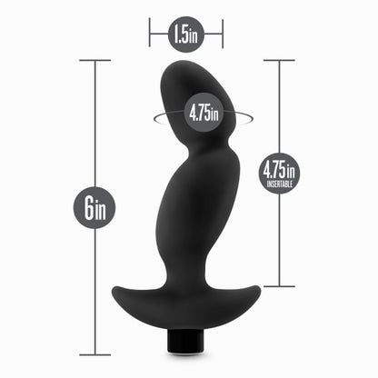 Rechargeable Textured Vibrating Anal Plug with 10 Modes - Black