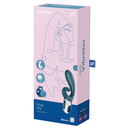 Hug Me Rabbit Vibrator Grey/Blue - App Controlled G-Spot & Clitoral Vibrator