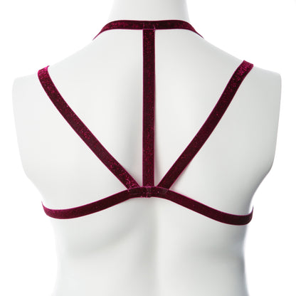 Raspberry Elastic Body Harness - One Size Fits Most (XS-XXL)