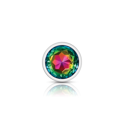 Large Rainbow Gem Metal Butt Plug - Jeweled Anal Plug Temperature Play