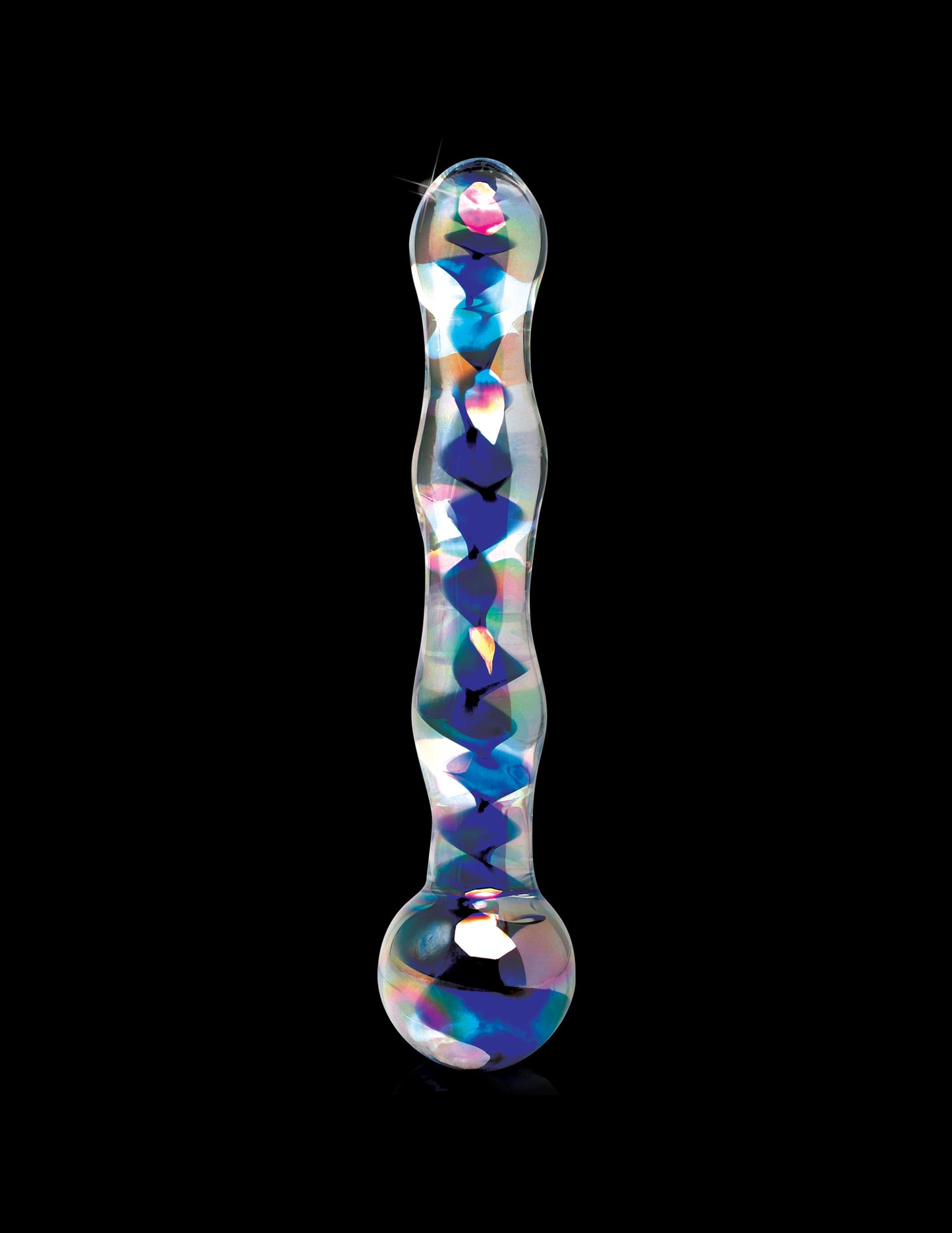 7" Curved Blue Glass Dildo G-Spot P-Spot Stimulator Icicles No. 8