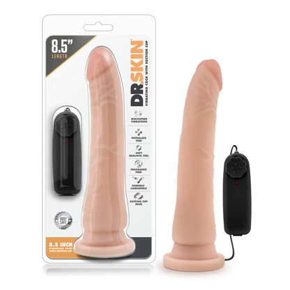 Dr. Skin 8.5 Inch Realistic Vibrating Suction Cup Dildo – Vanilla