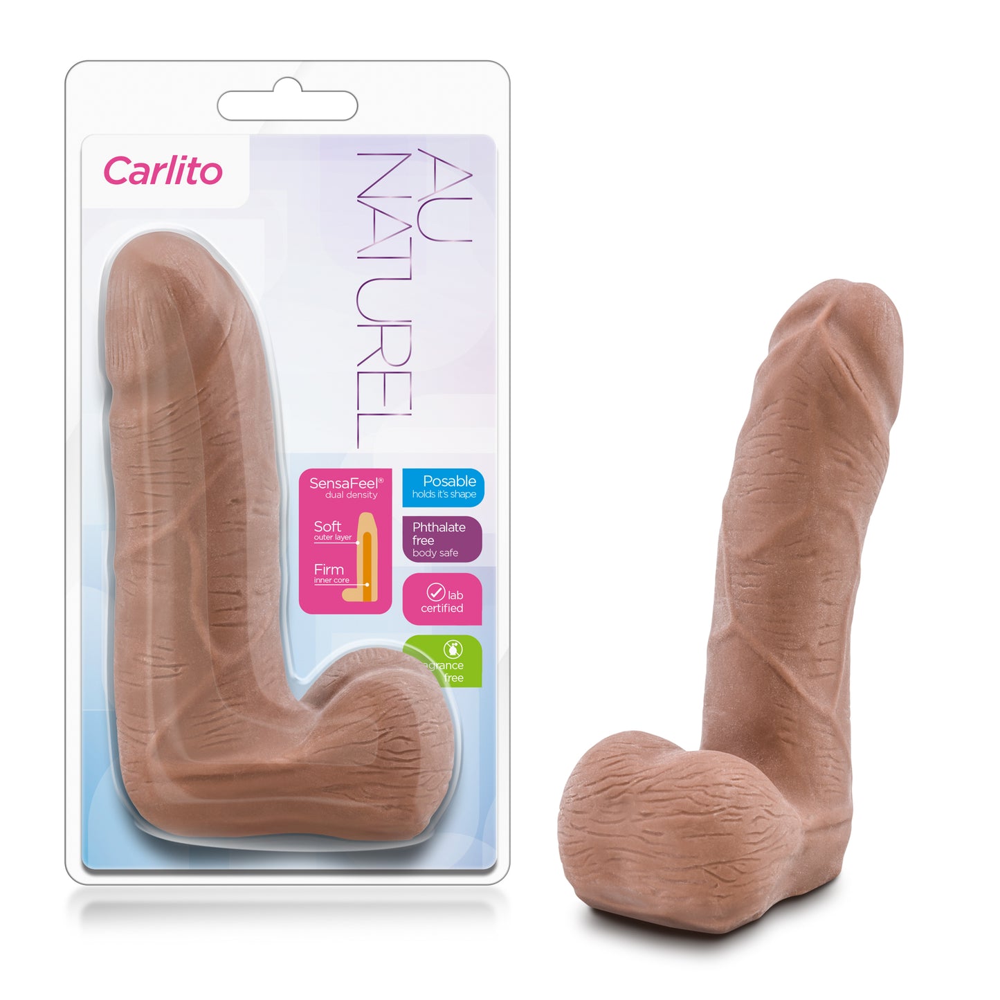 Carlitto Realistic Dildo with Balls 5.5" - Lifelike Textured