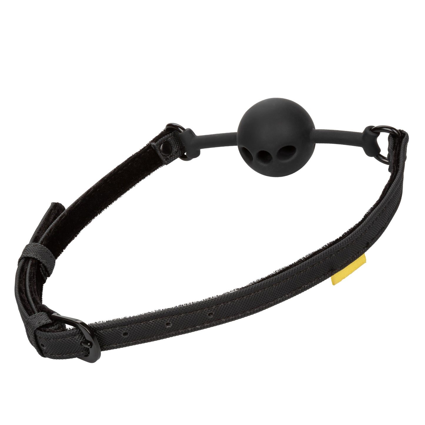 Breathable Silicone Ball Gag - Adjustable BDSM Gag with Padded Straps Black